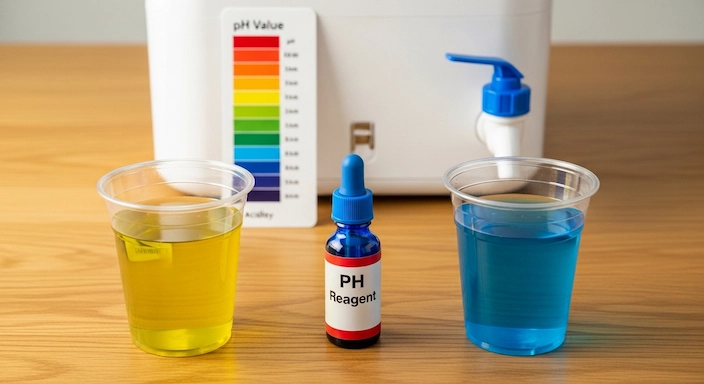 pH Reagent in use